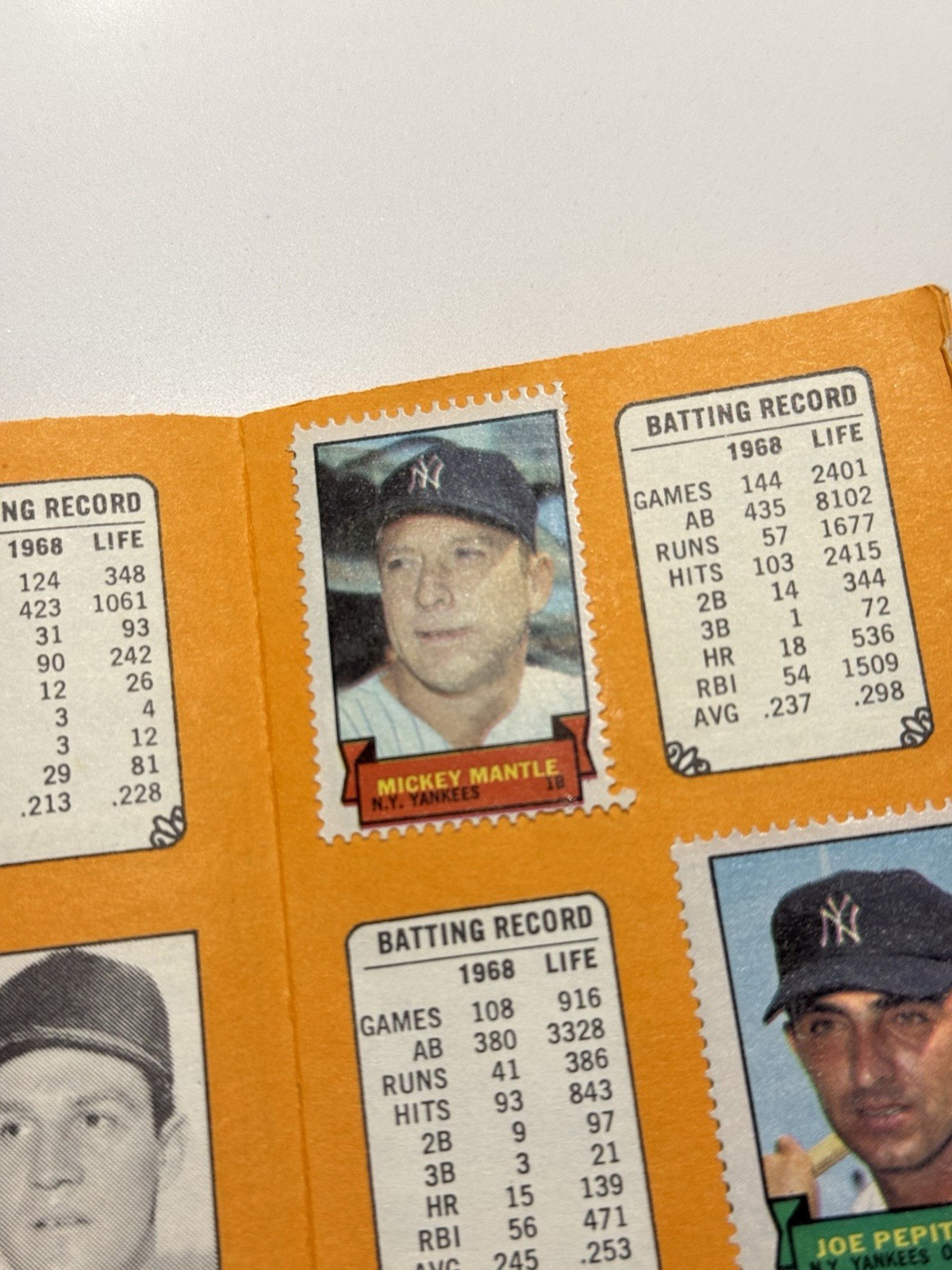 1969 Tops Stamp Book Yankees Mantle ✅ Very Good Condition Baseball Albums