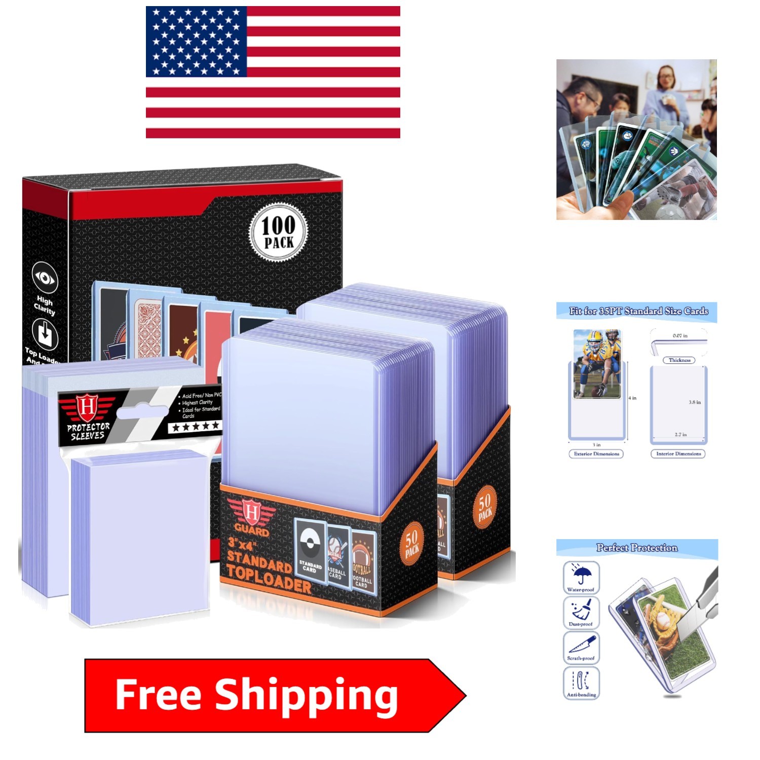 Complete 300-Piece Card Sleeves Set: Hard Protectors & Soft Layers for Security