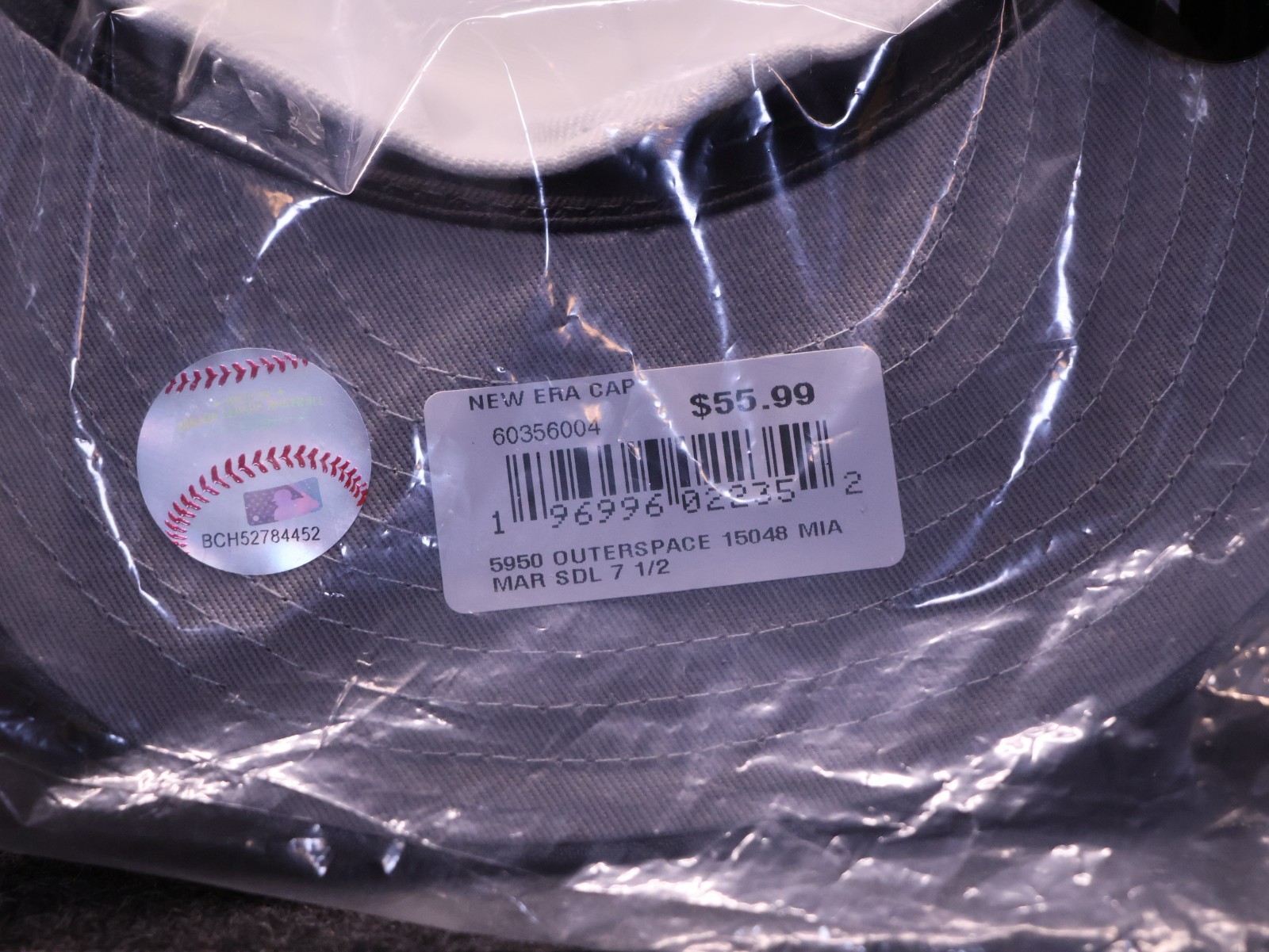 New Era Miami Marlins Grey Outer Space 7 1/2 fitted cap- Brand New