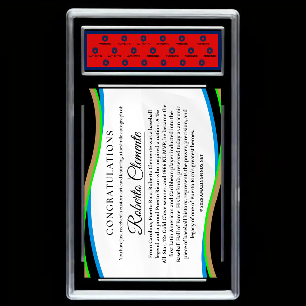 Roberto Clemente Card – Puerto Rico Bat Knob Edition – GRADED GEM MINT 10!