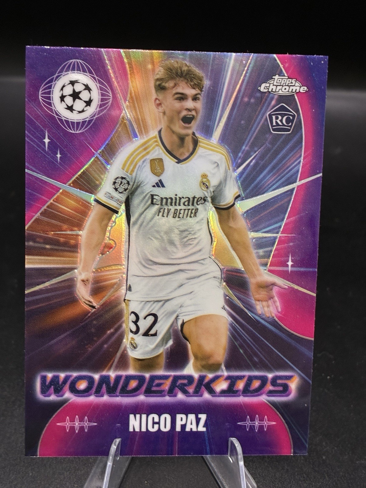 2023 Topps Chrome UEFA Club Competitions Sapphire Wonderkids Nico Paz #WK-10 RC