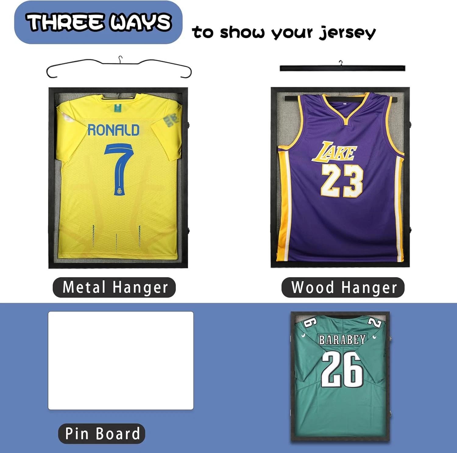 Jersey Frame Display Case – Large Sports Jersey Display Case, Lockable Jersey Sh