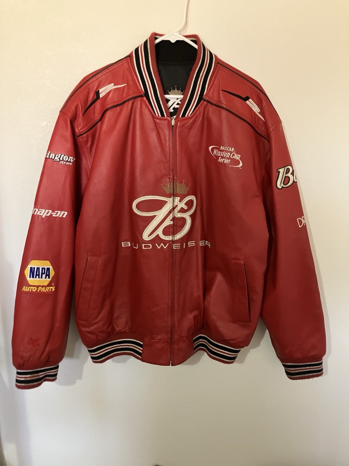 Wilsons Leather Chase Authentics Earnhardt Jr Budweiser Jacket Reversible