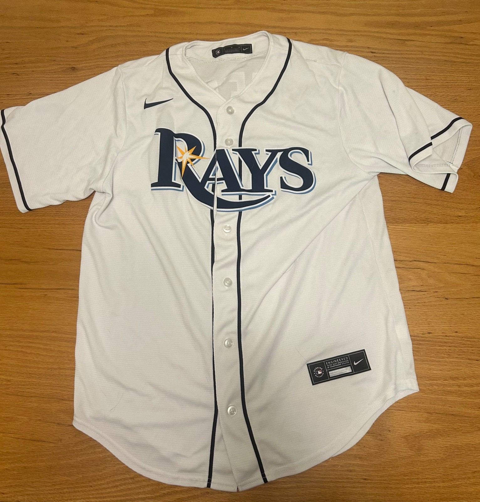 Tampa Bay Rays Majestic White Jersey Cool Base Medium, great condition, used