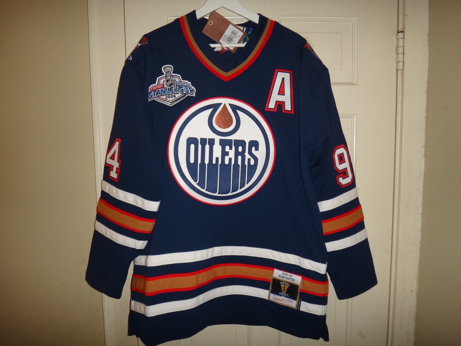 Men’s Ryan Smyth 2005-06 Mitchell & Ness Oilers Power Play Player Jersey $225