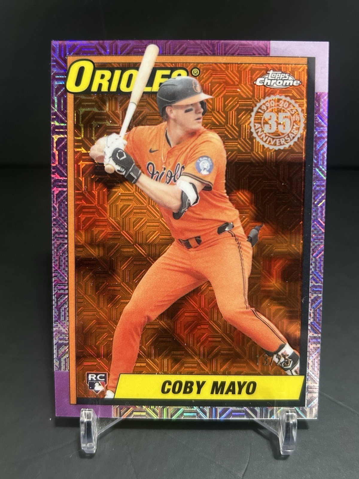 2025 Topps COBY MAYO Silver Pack ORANGE MOJO O’s COLOR MATCH ROOKIE RC #’d /25