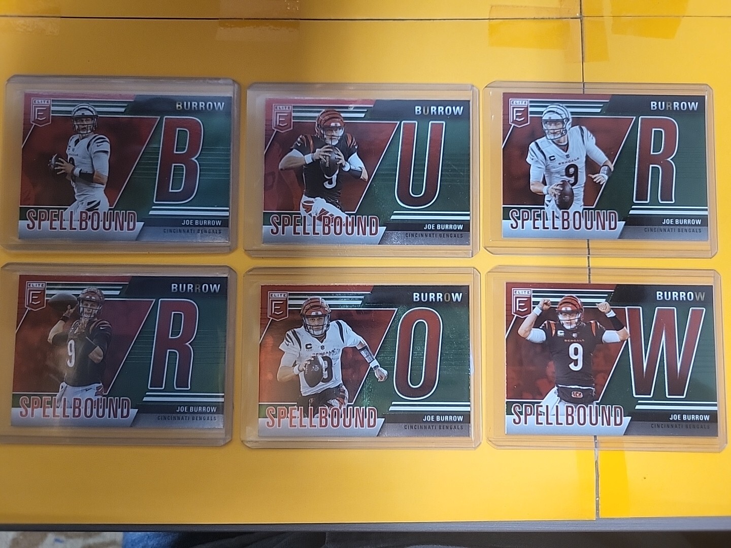 2024 Donruss Panini Elite Joe Burrow Spellbound Green Set Cincinnati Bengals