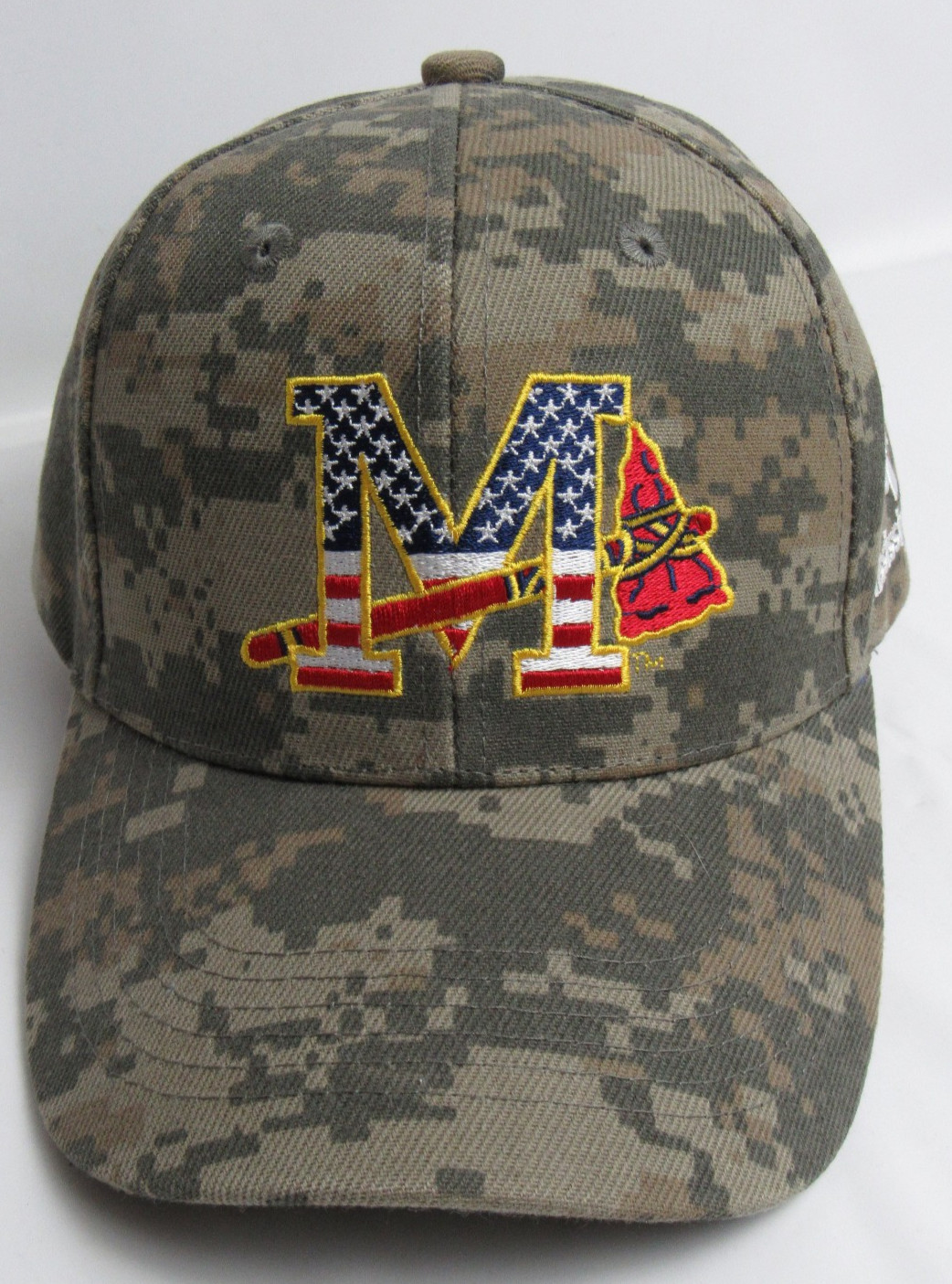 Promotional Adventures Men’s Strapback Camo Hat Mississippi VA Braves Flag Logo