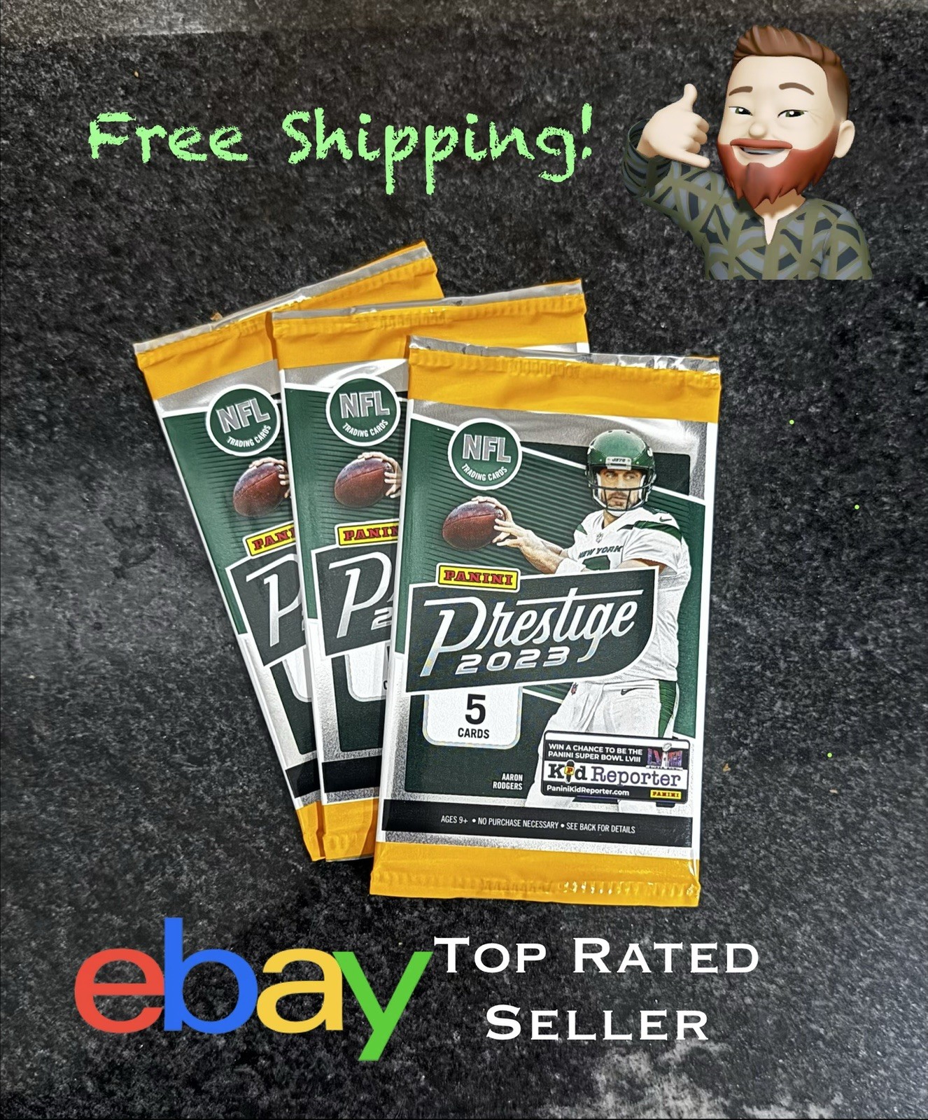 🔥Lot Of 3: Panini Prestige 2023 NFL 5 Card Packs Aaron Rodgers Free Shipping