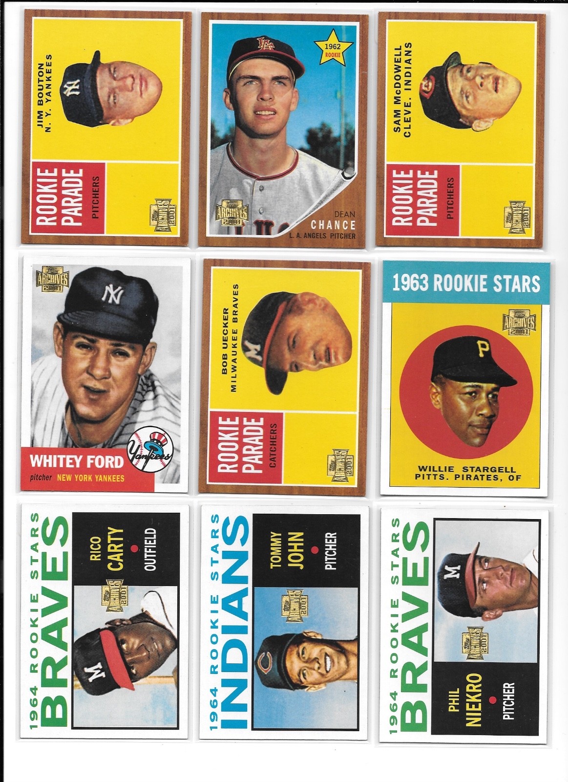 2001 Topps Archives Baseball Trading Cards / Choose #s 226 – 450 / mb51