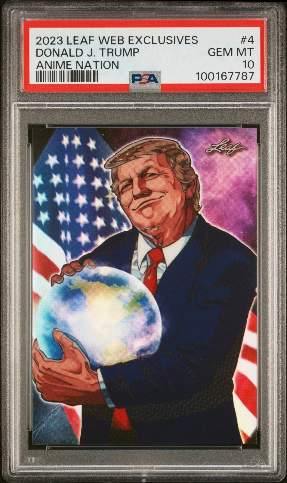 2023 LEAF WEB EXCLUSIVES #4 DONALD TRUMP ANIME NATION #/170  PSA 10 GEM  QTY *