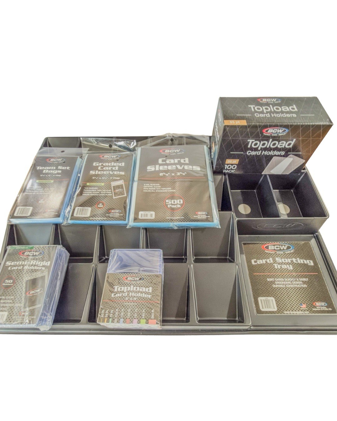 Perfect Collector Starter Kit BCW Lot of Card Sorter Top Loaders Sleeves More